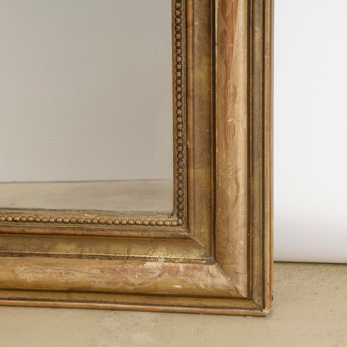 19th C Louis Philippe Gold Rouge Mirror