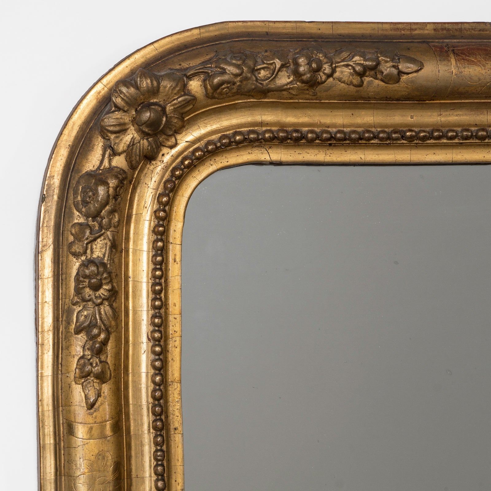Golden Louis Philippe Flower Mirror