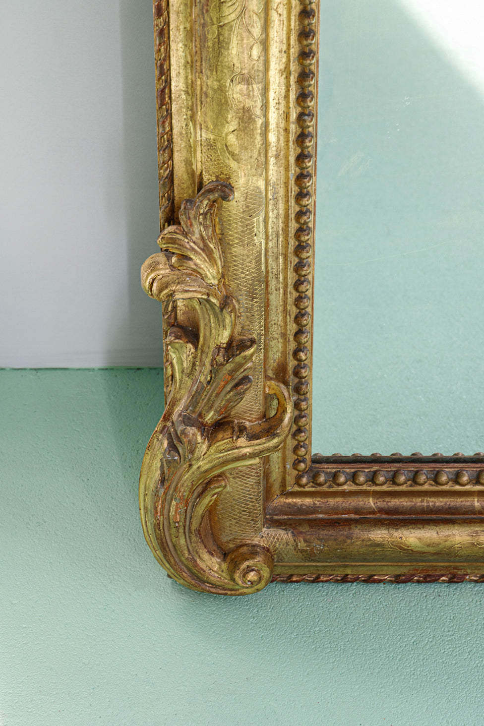 Large 19th C Gold Gilt Louis Philippe Mirror With Crest