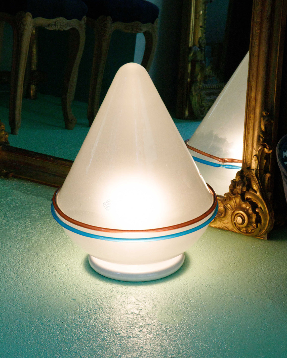 1970's Murano Glass Cone Lamp