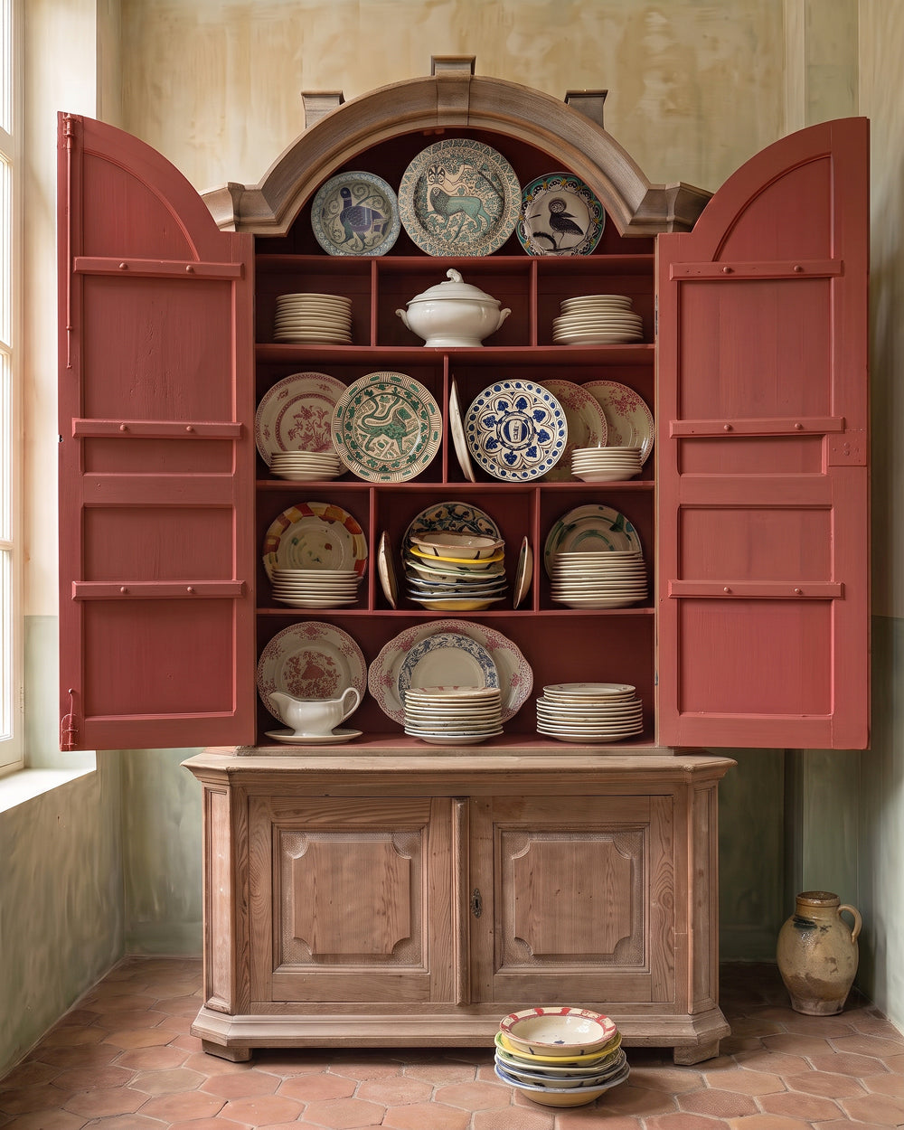 Large 18th C French Buffet Armoire or Display Cabinet