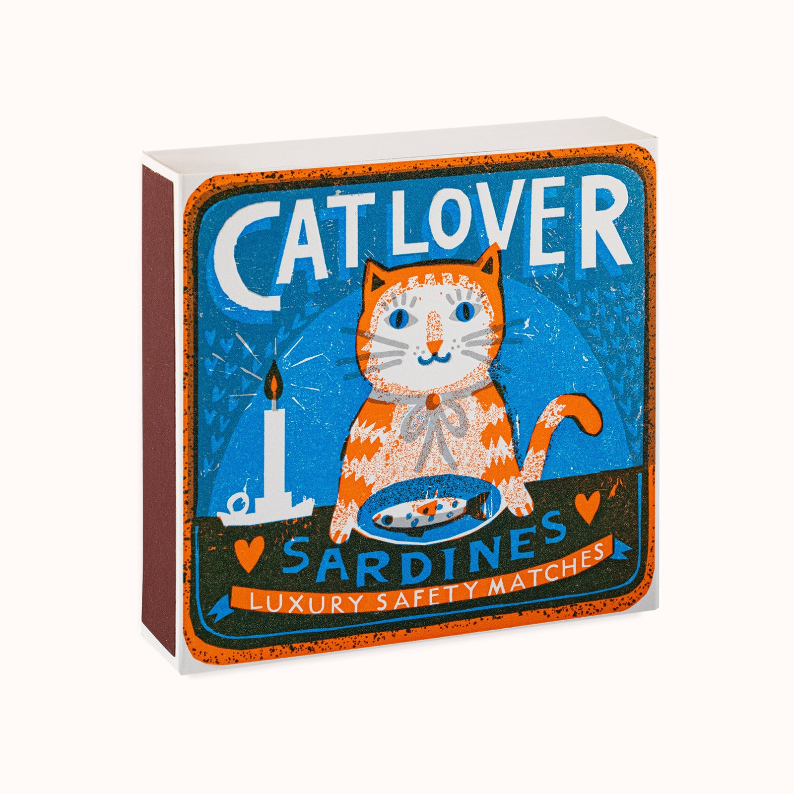 Matches box with a cat illustration and 'Cat Lover' text. Design by Archivist Gallery, available at Wildschut Antiques.