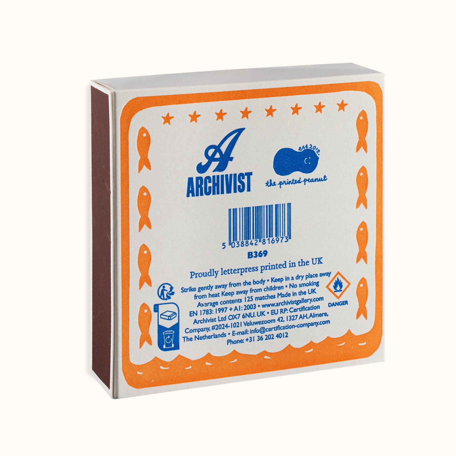 Archivist Gallery matches packaging with orange border and blue logo on a white background