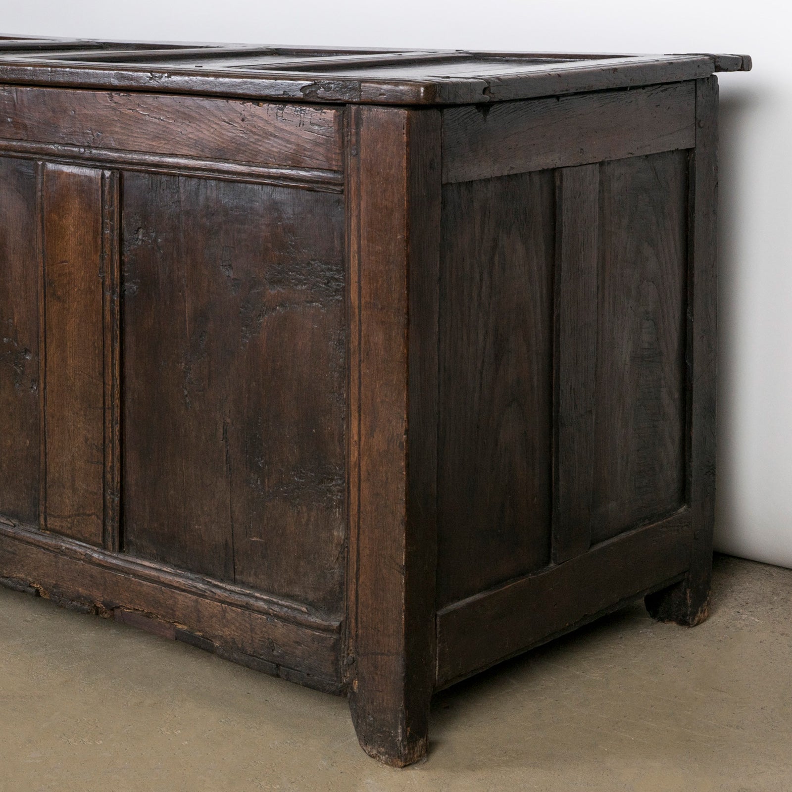 Paneled and Carved Oak Chest or Coffer