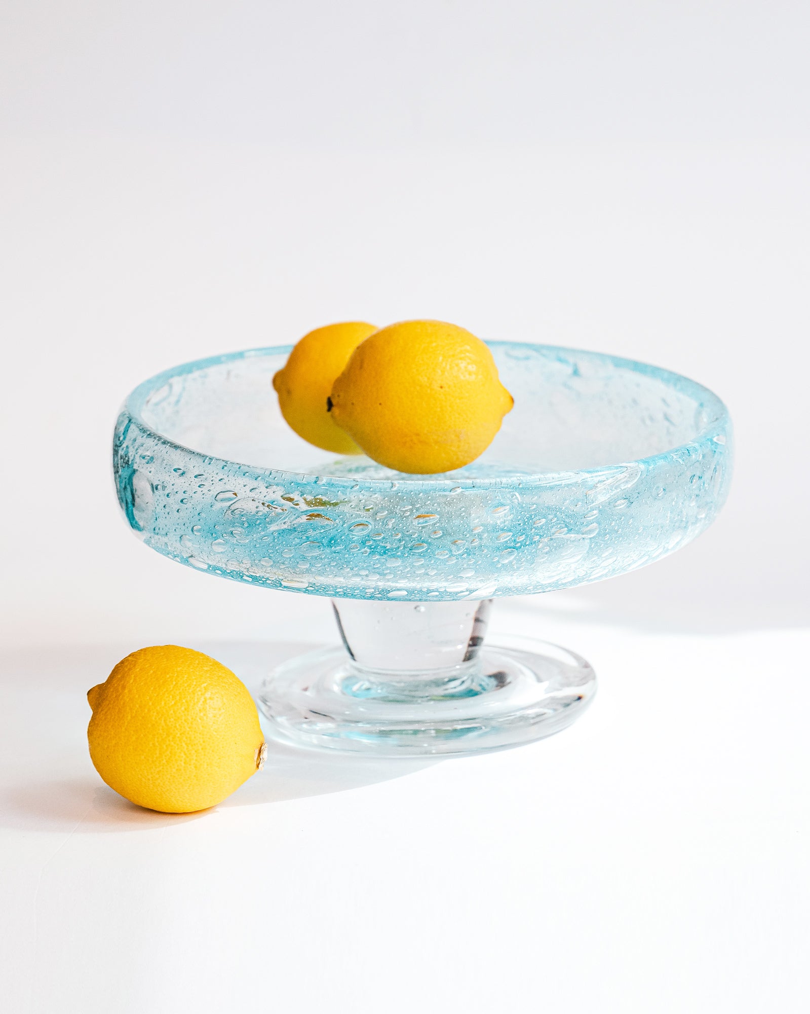 Mid-Century Modern 1960s Blue Glass Fruit Bowl by Biot
