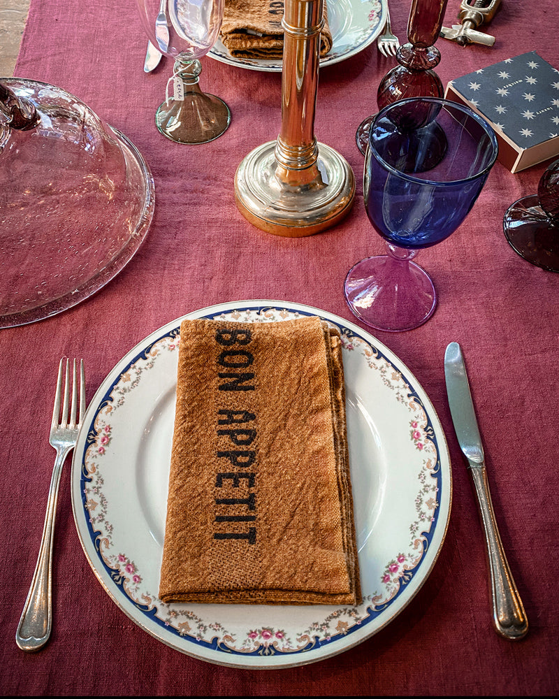 Bon Appetit Linen Napkins in Havana Brown