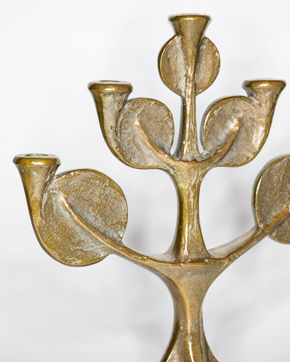 Mid Century Modern Sculptural Bronze Tree Candle Holder