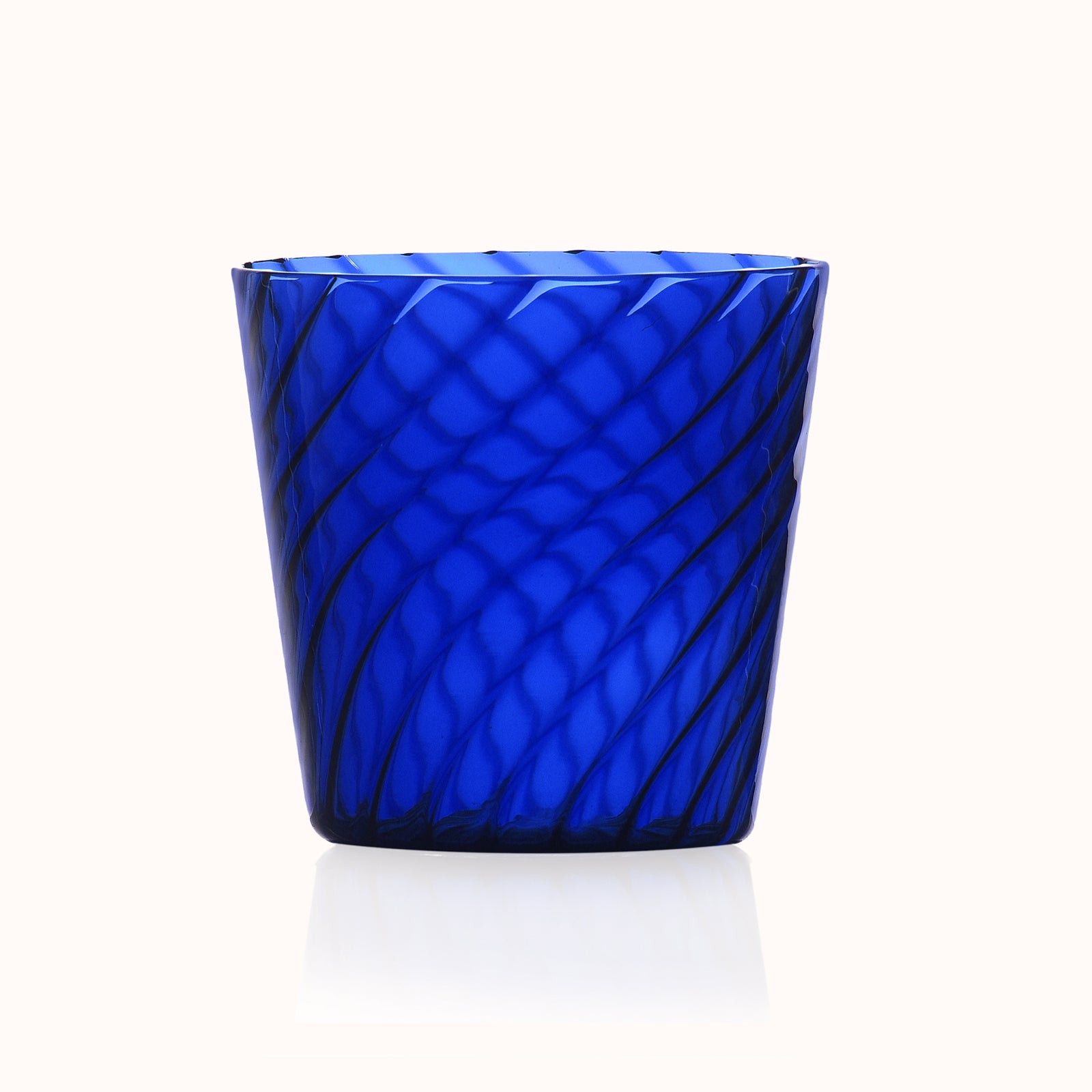 Handmade Blue Glass Swirl Tumbler Water Glass