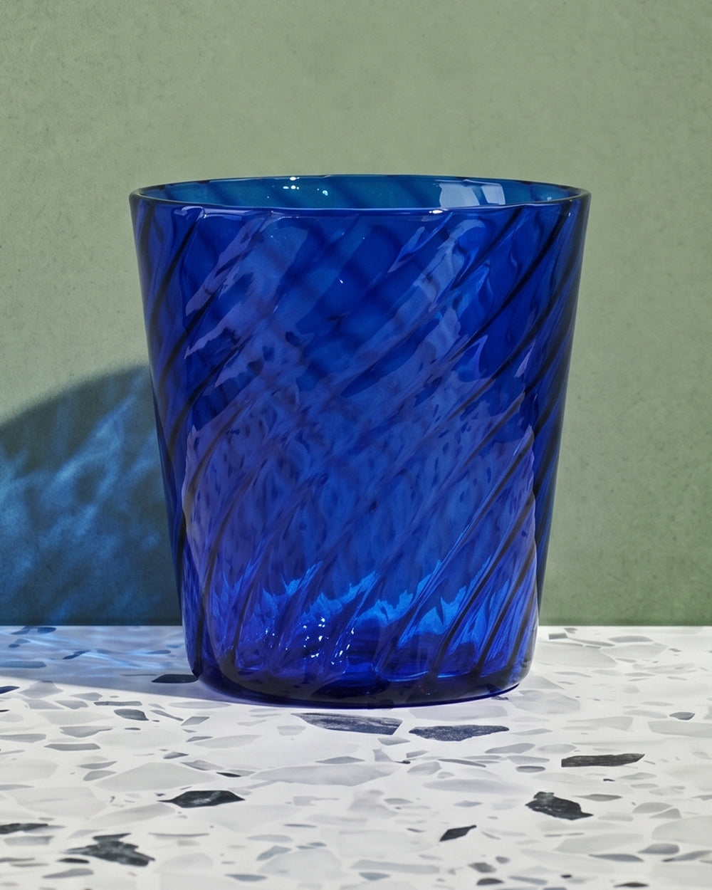 Handmade Blue Swirl Tumbler Water Glass