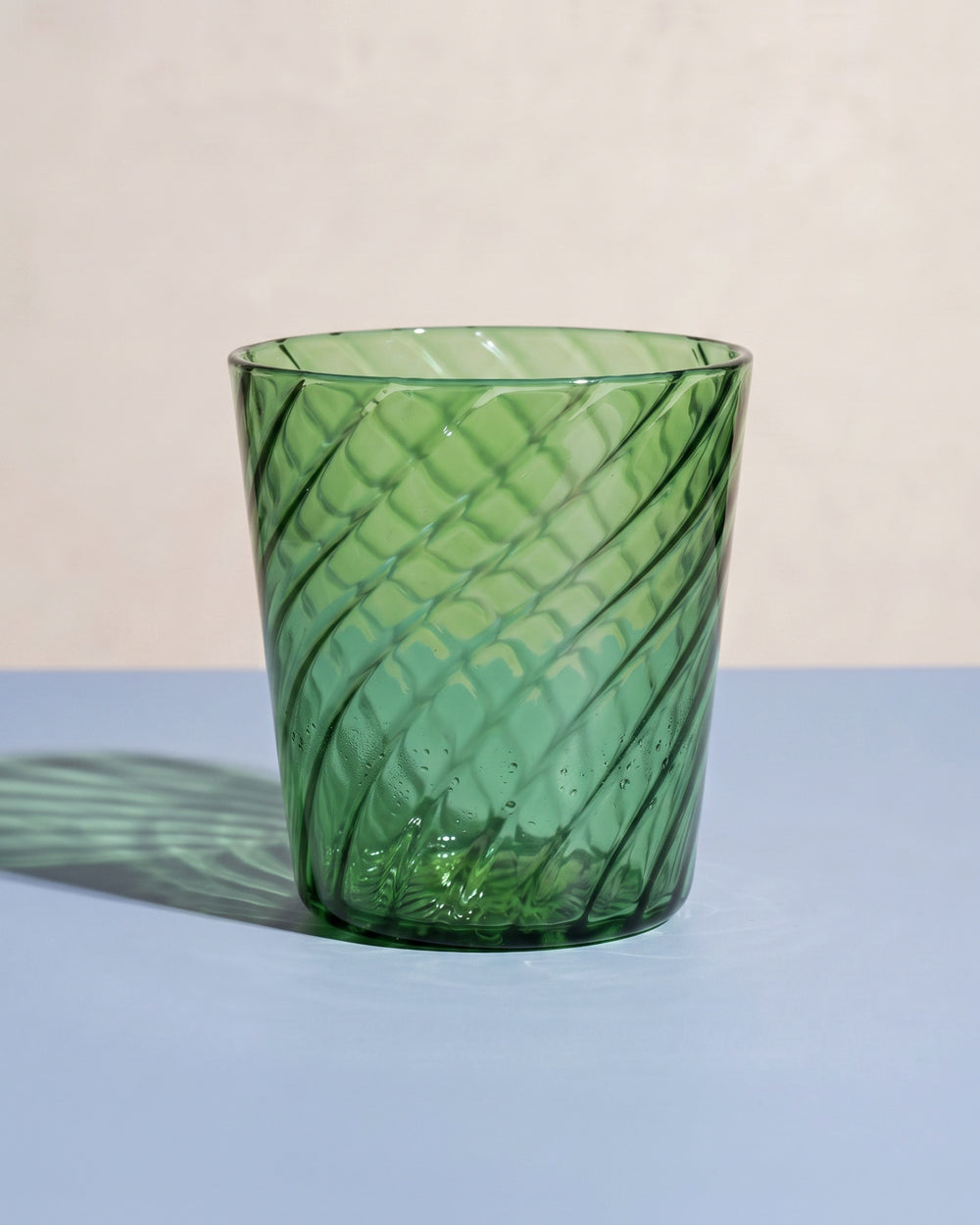Handmade Green Swirl Tumbler Water Glass
