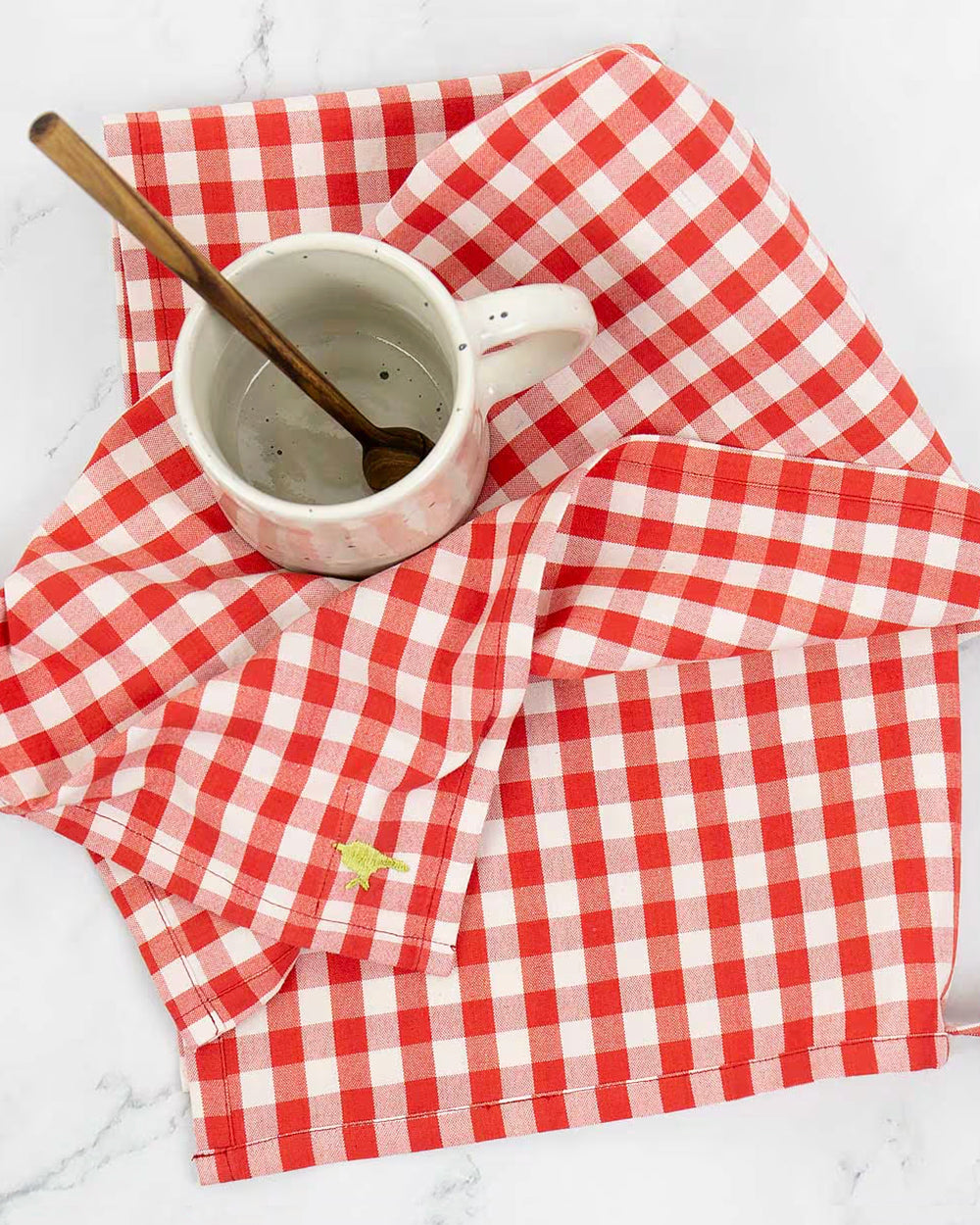 Classic Cotton Checkered Dish Towel | Red White