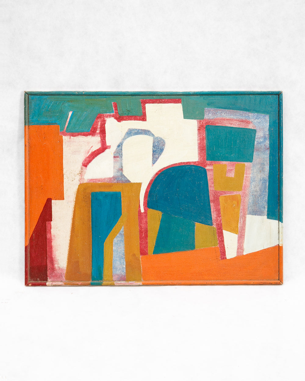 Vibrant Vintage Mid-Century Abstract Composition