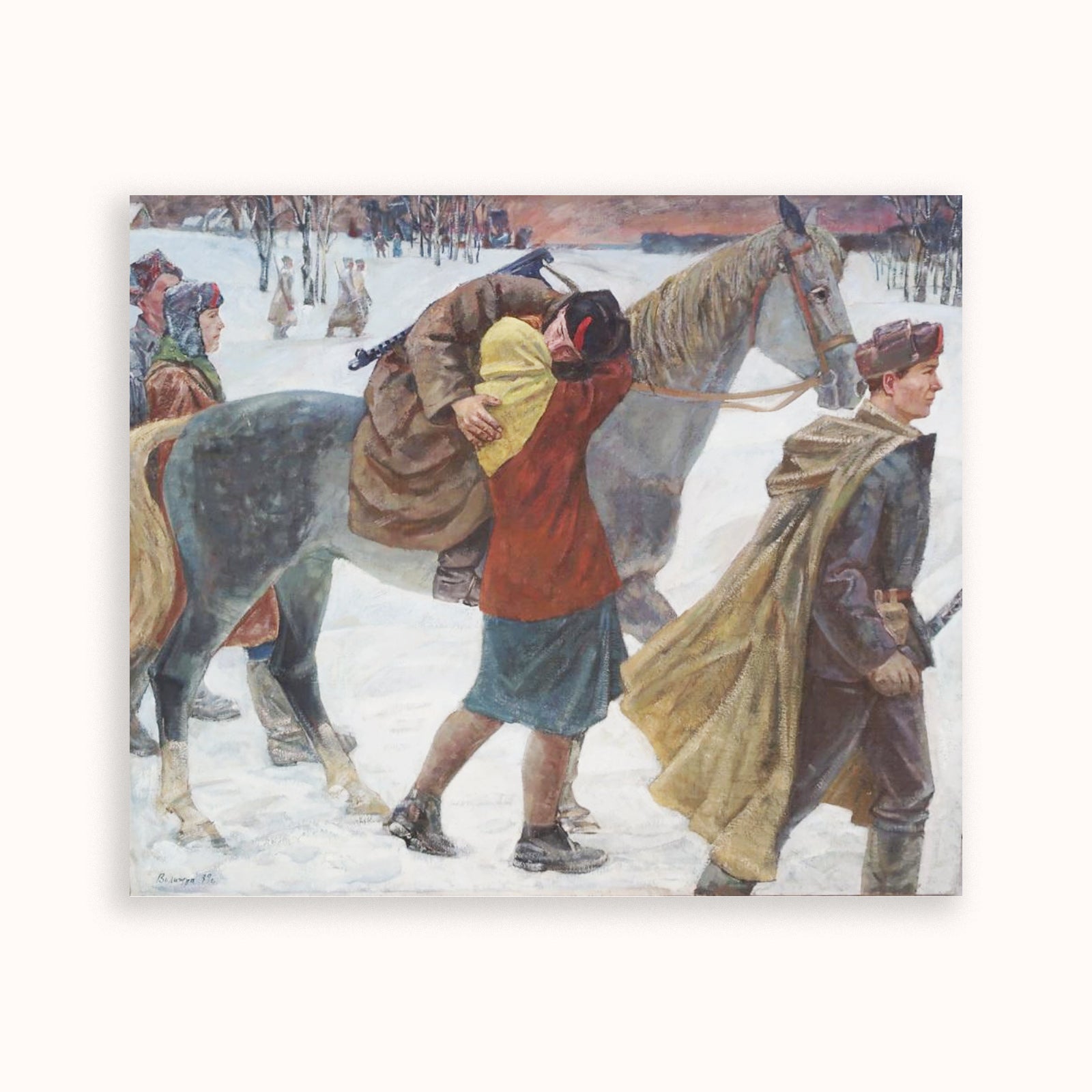 Departure of the Soldiers Oil Painting, 1979