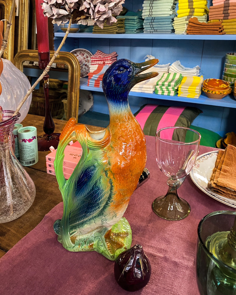 Vintage Ceramic St. Clément Duck Pitcher