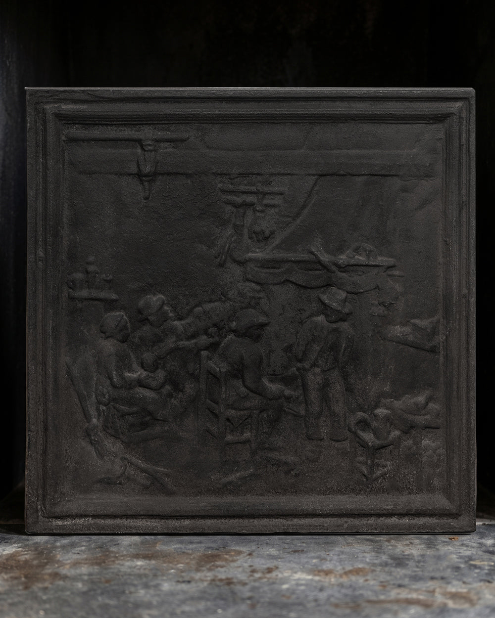 Antique French Cast Iron Fireback or Fireplate