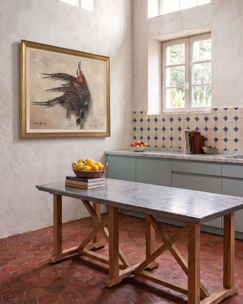 Mid Century Still Life with Hanging Pheasants by Henry Farion