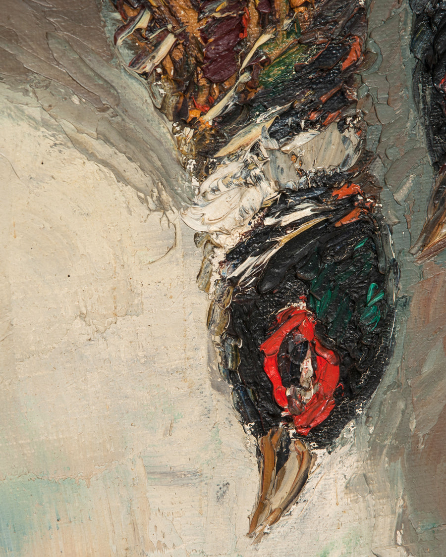 Mid Century Still Life with Hanging Pheasants by Henry Farion
