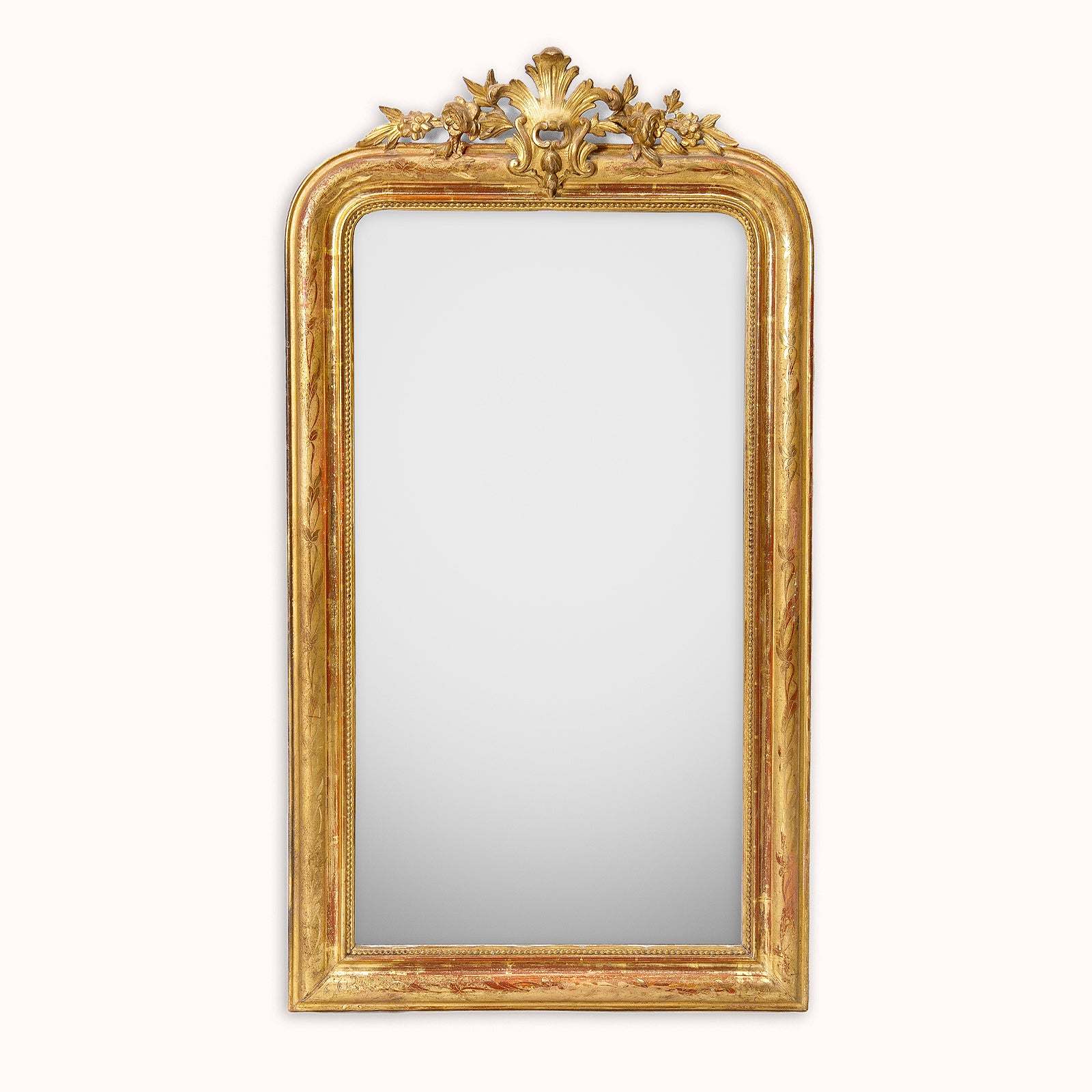 19th C Louis Philippe Mirror with Small Fleur de Lys Crest