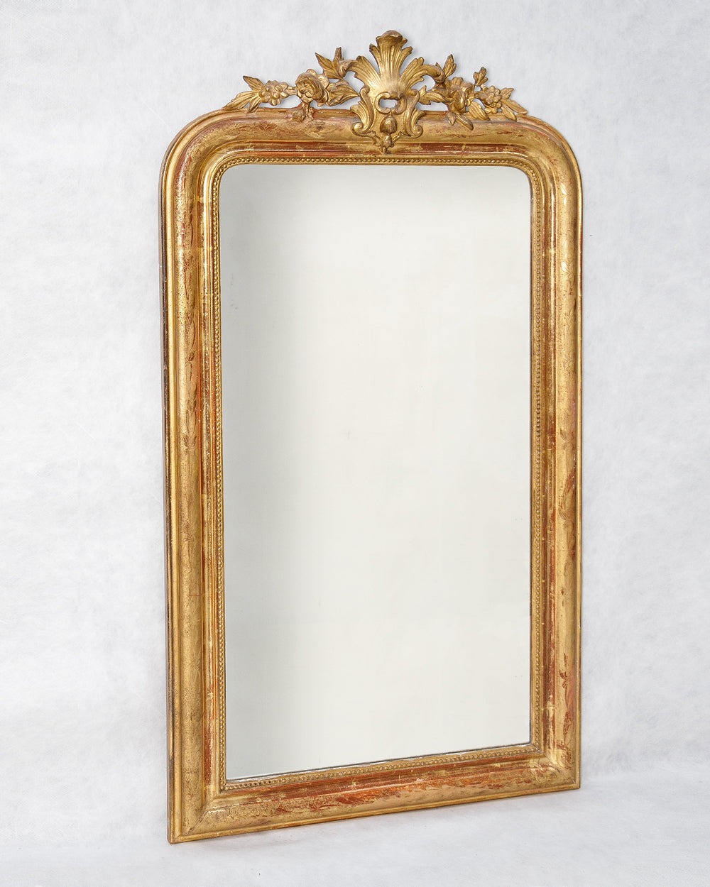 19th C Louis Philippe Mirror with Small Fleur de Lys Crest