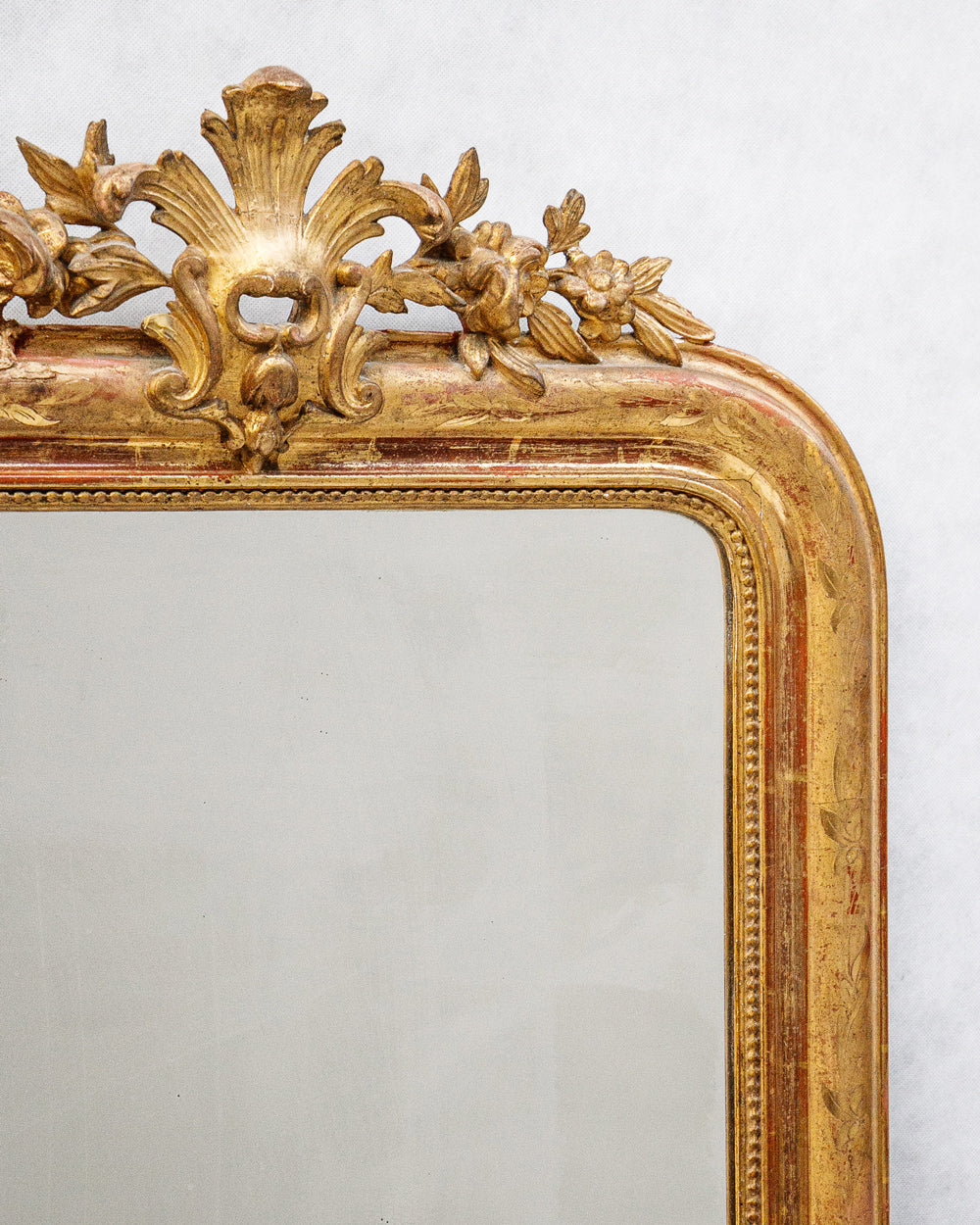 19th C Louis Philippe Mirror with Small Fleur de Lys Crest