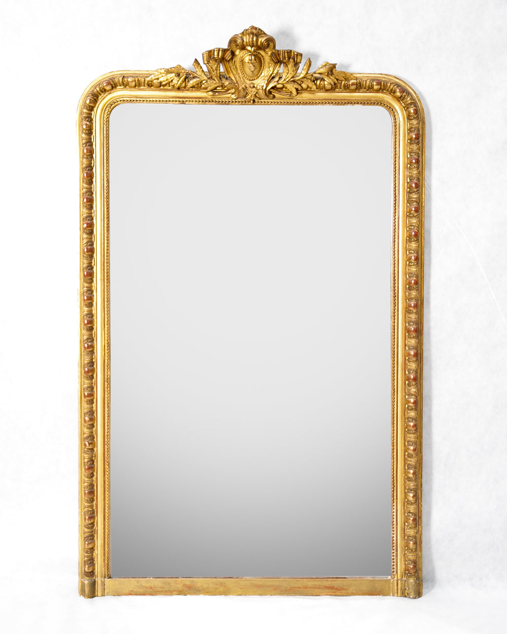 Large 19th C Louis Philippe Mirror with Ornate Shield Crest