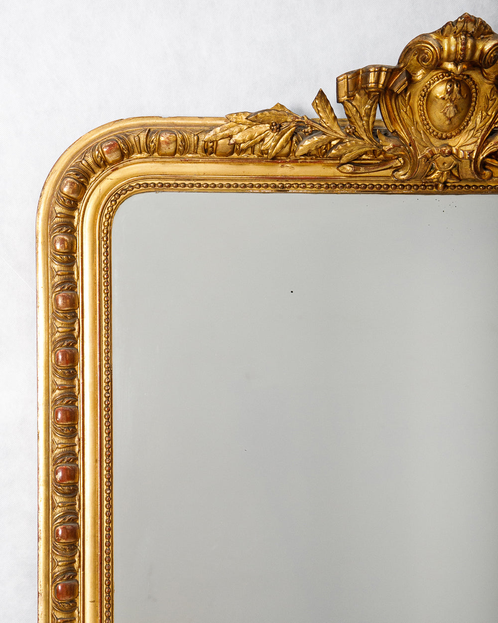 Large 19th C Louis Philippe Mirror with Ornate Shield Crest