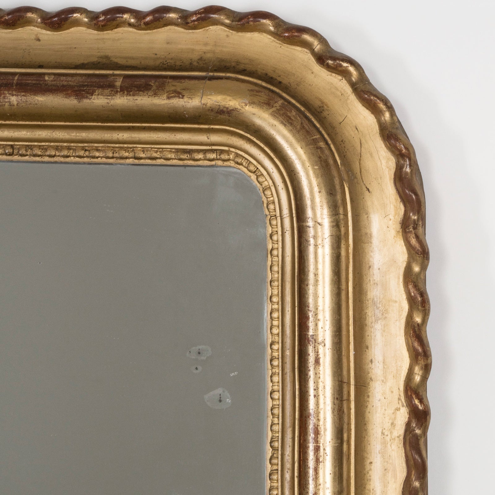 Large 19th C Louis Philippe Mirror with Wavy Frame
