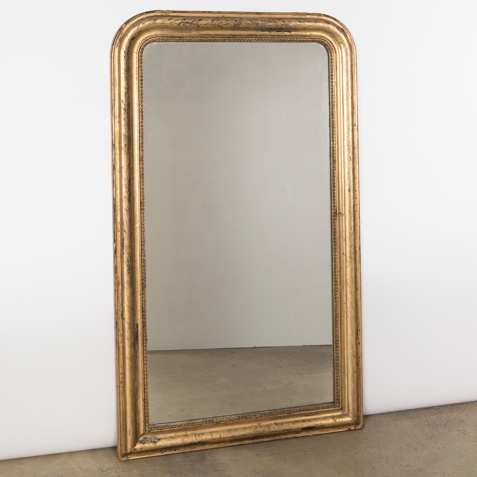 19th C Louis Philippe Mirror with Flowers