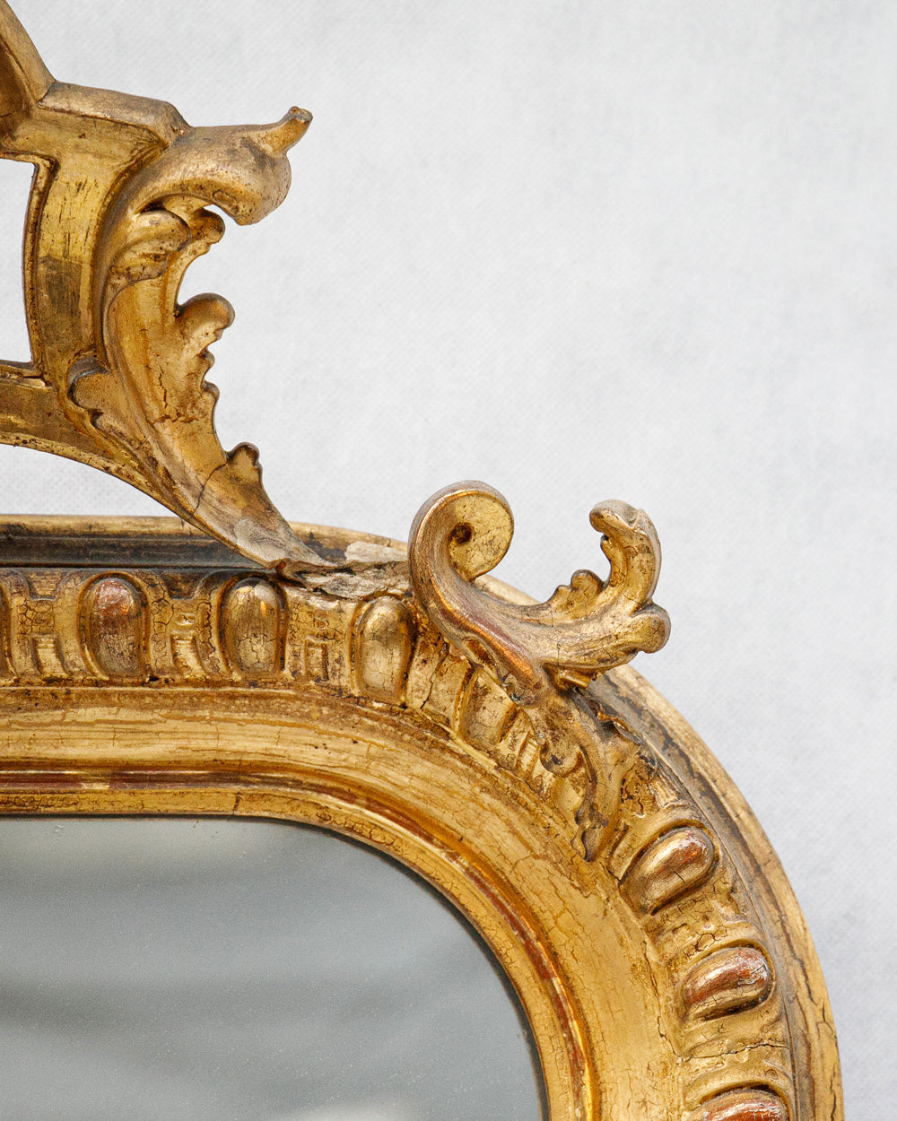 Rare 19th C Louis Philippe Mirror with Bird Cartouche