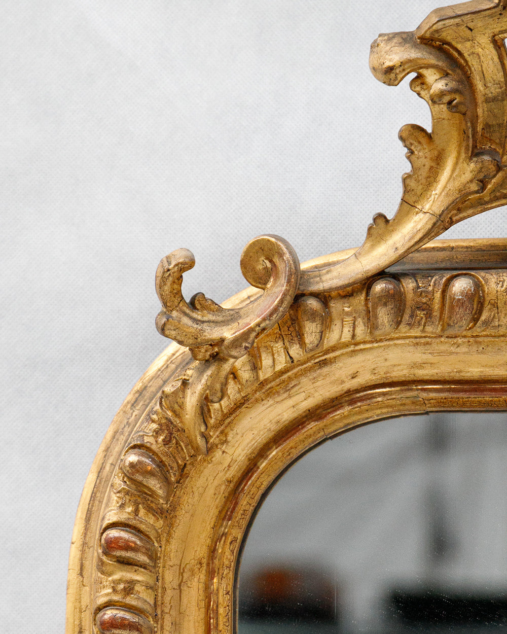 Rare 19th C Louis Philippe Mirror with Bird Cartouche