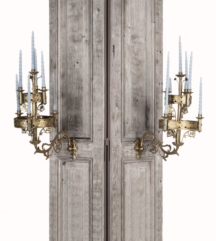 19th C Gothic Style Candle Sconces