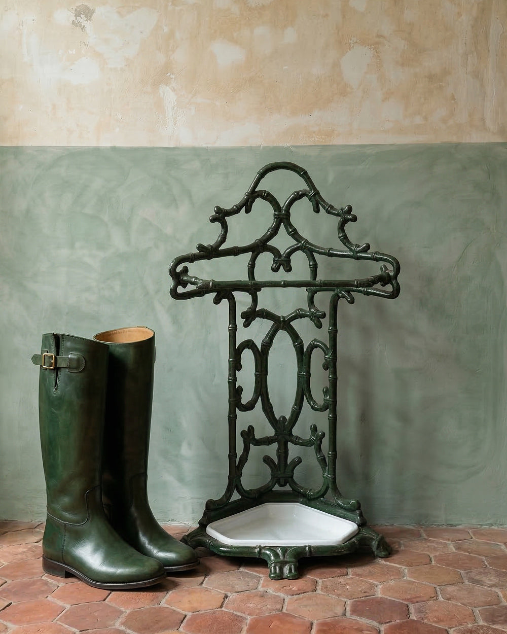 Antique French Cast Iron Umbrella Stand or Walking Stick Storage