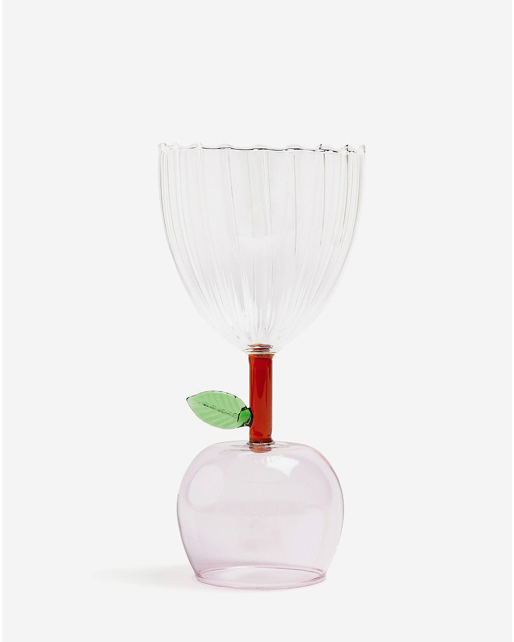 Pink Apple Shaped Wine Glass or Goblet