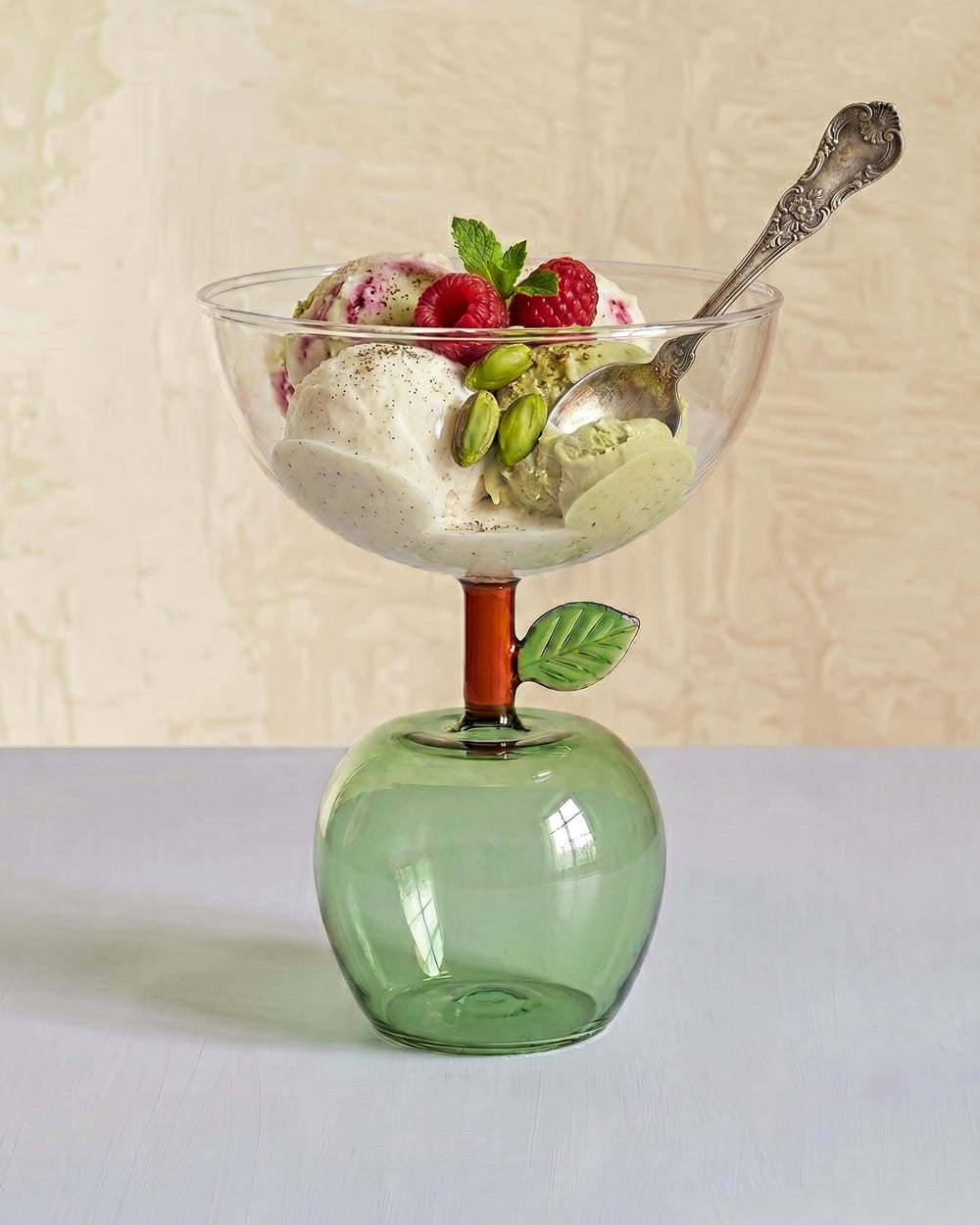 Green Apple Shaped Glass Cup or Bowl