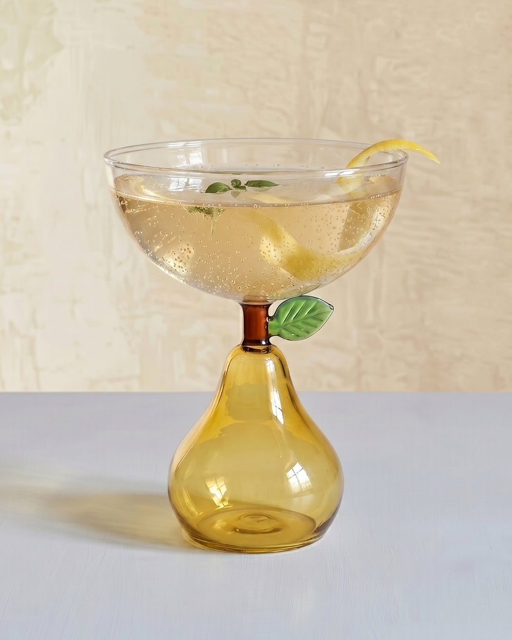 Yellow Glass Pear Shaped Cup or Bowl