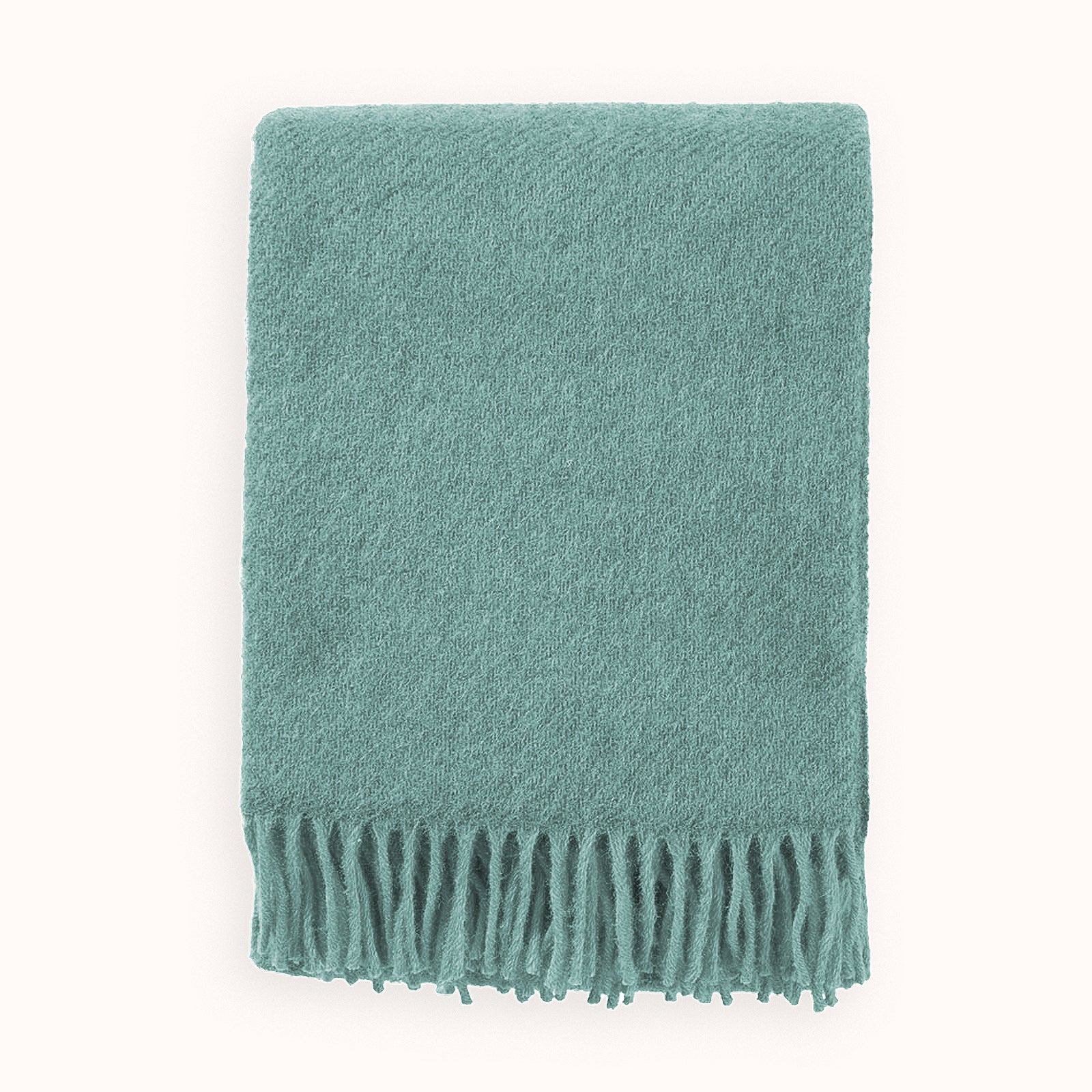 Gotland Brushed Wool Trow Blanket in Turquoise Blue
