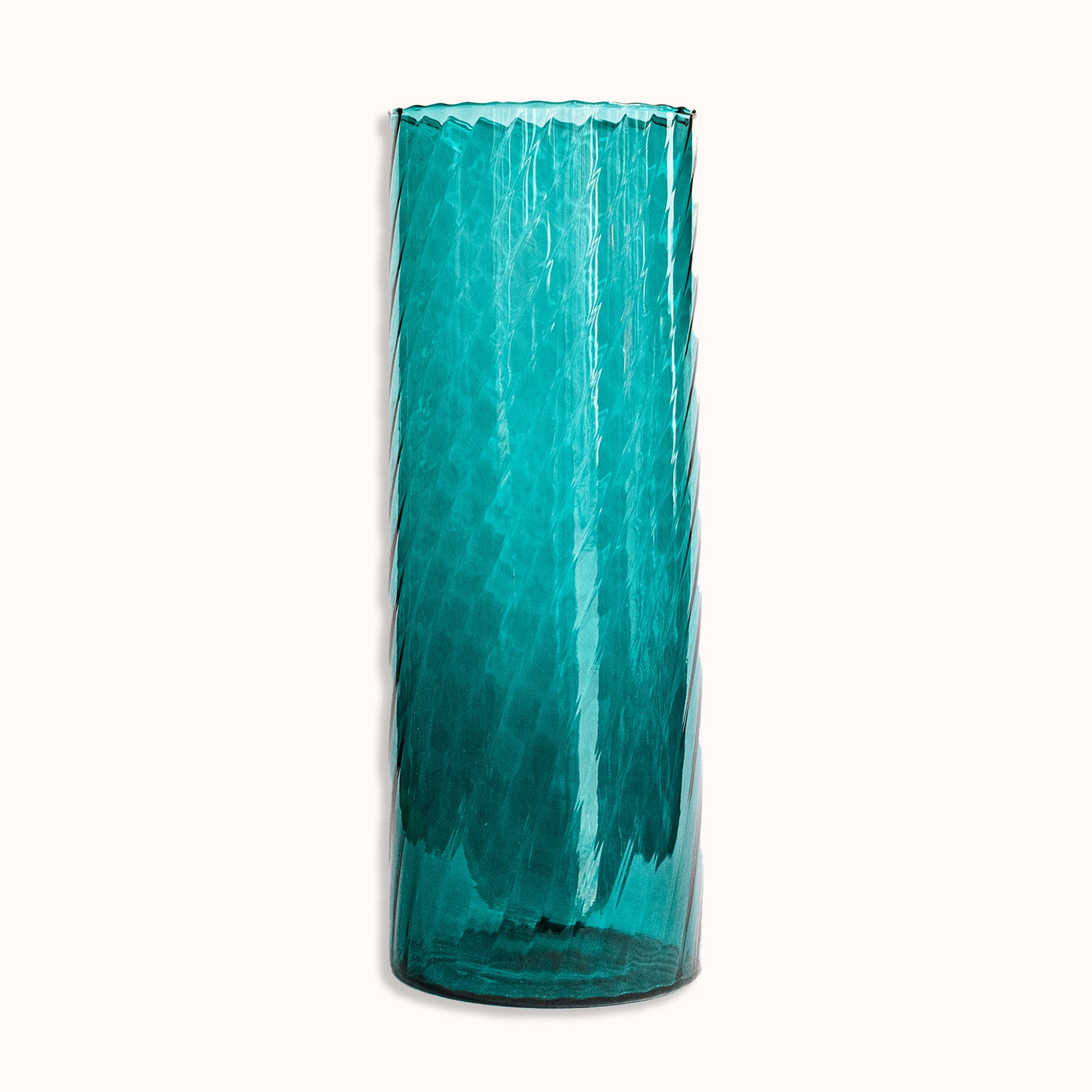 Large Vintage Murano Glass Vase in Petrol Blue