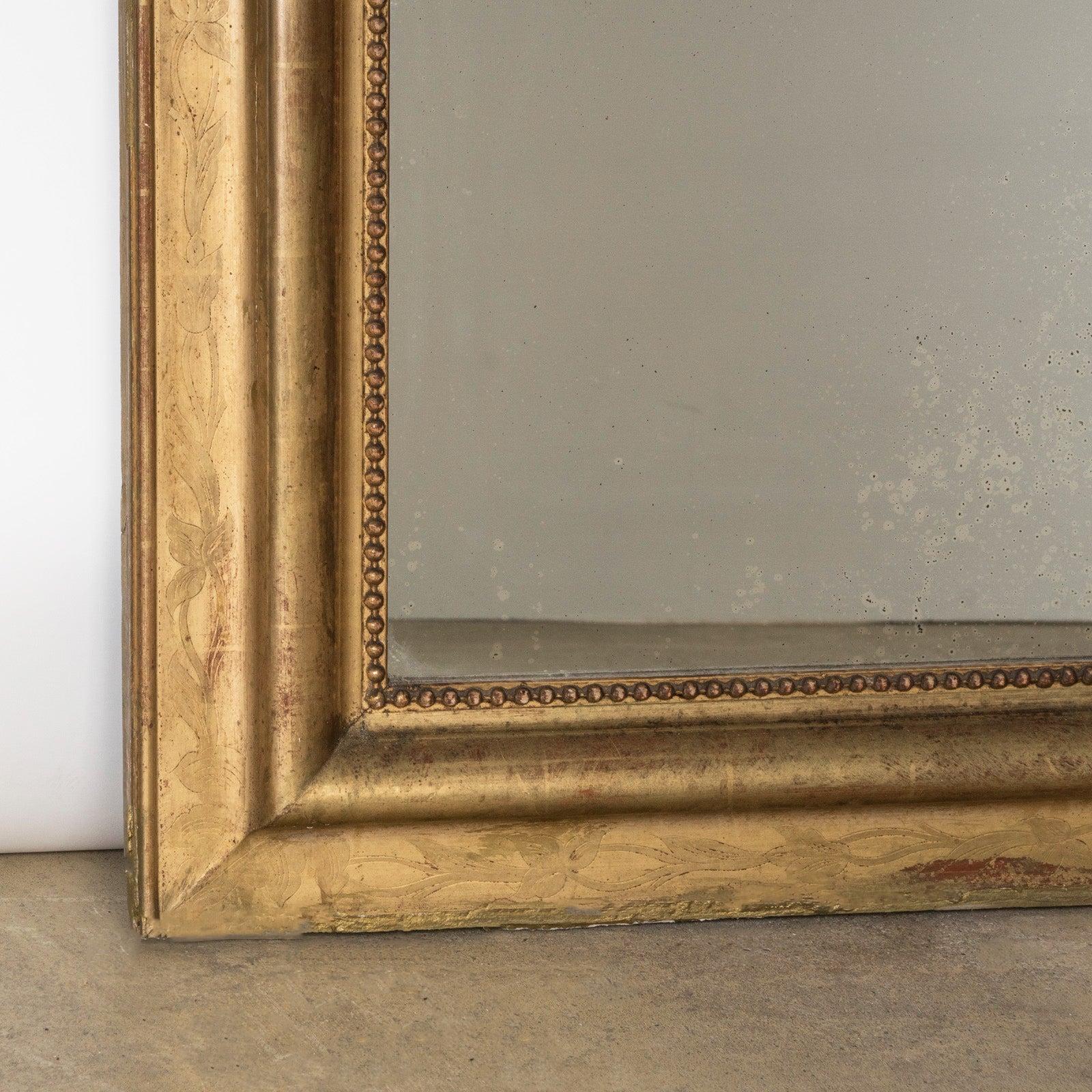 Large 19th C Louis Philippe Mirror with Flowers