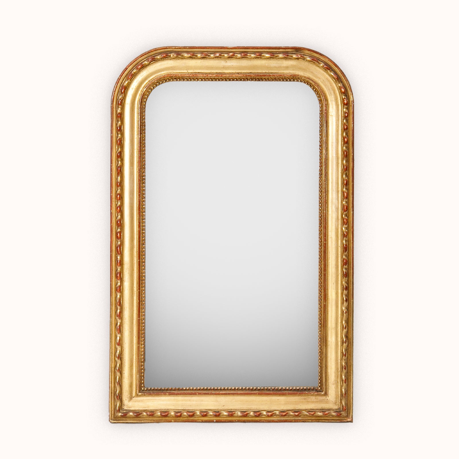 19th C Louis Philippe Mirror with a Wavy Pie Crust Frame