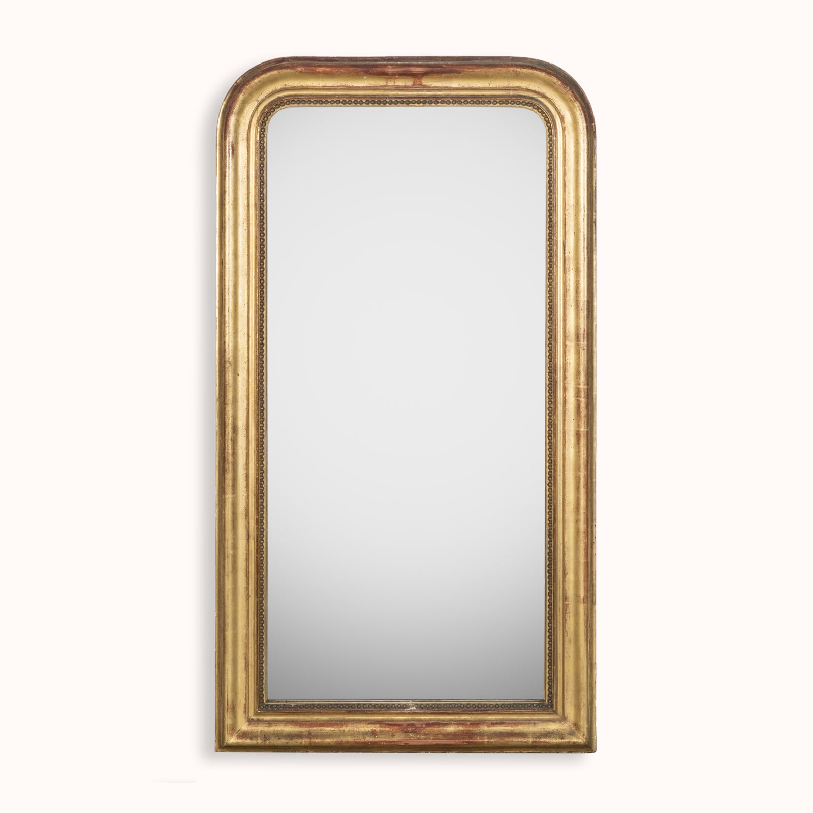 19th C Louis Philippe Mirror Gold Gilt Rouge