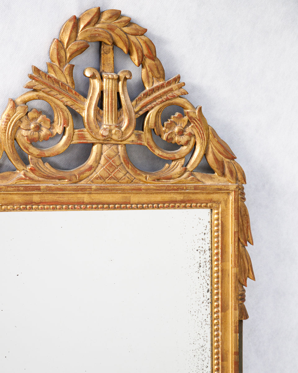 Louis XVI Marriage Mirror with Harp Crest