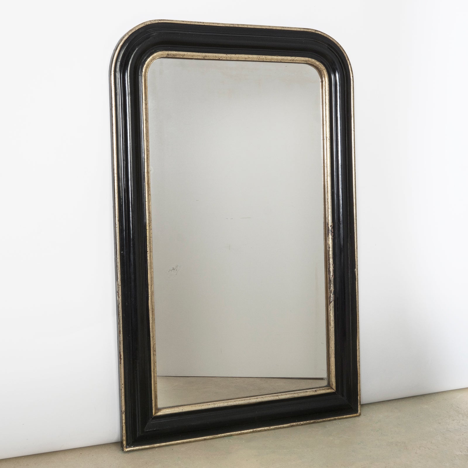 19th C Black and Gold Napoleon III Mirror