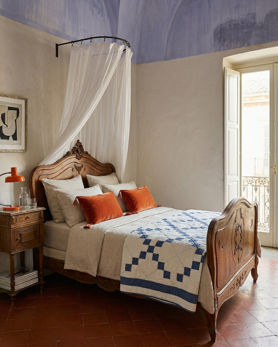 Silk Velvet Velour Pompom Cushion | Pondicherry