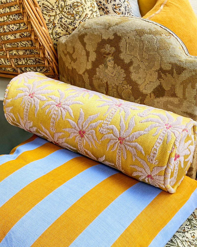Small Bolster Pillow Palmtree | Yellow Rose