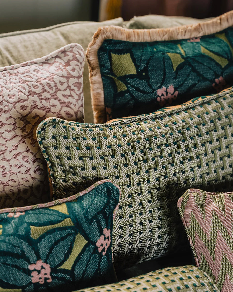 Double Sided Palm Tree Caramel & Olive Pillow by Palais