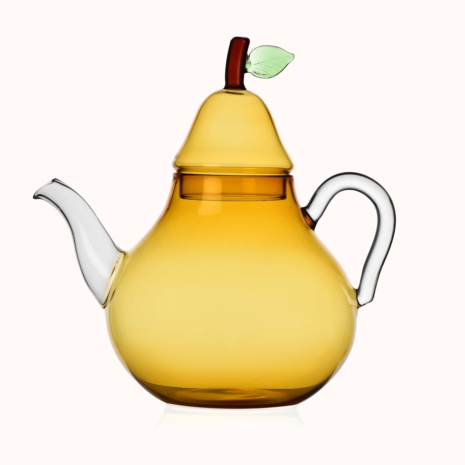 Yellow Pear Shaped Glass Teapot