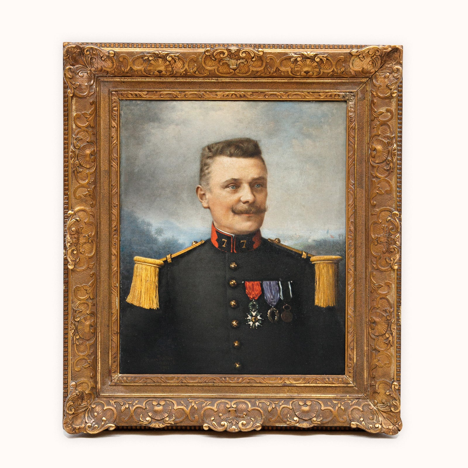 Portrait of a Decorated Gentleman with Icy Blue Eyes