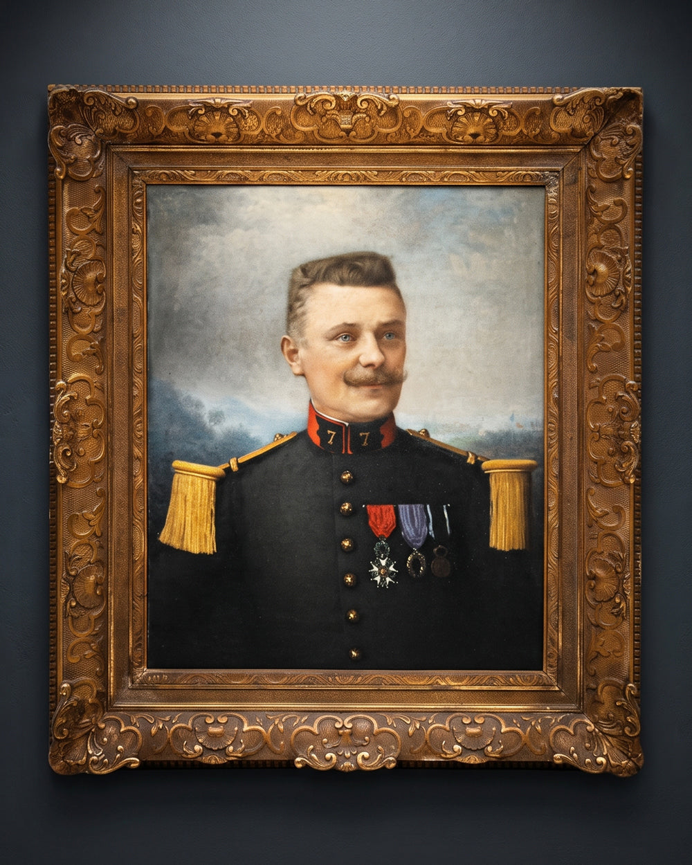 Portrait of a Decorated Gentleman with Icy Blue Eyes