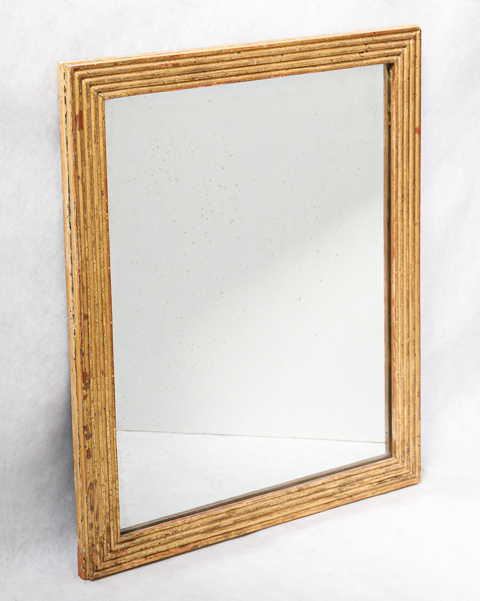 Small Rectangular Mirror with Striped Frame