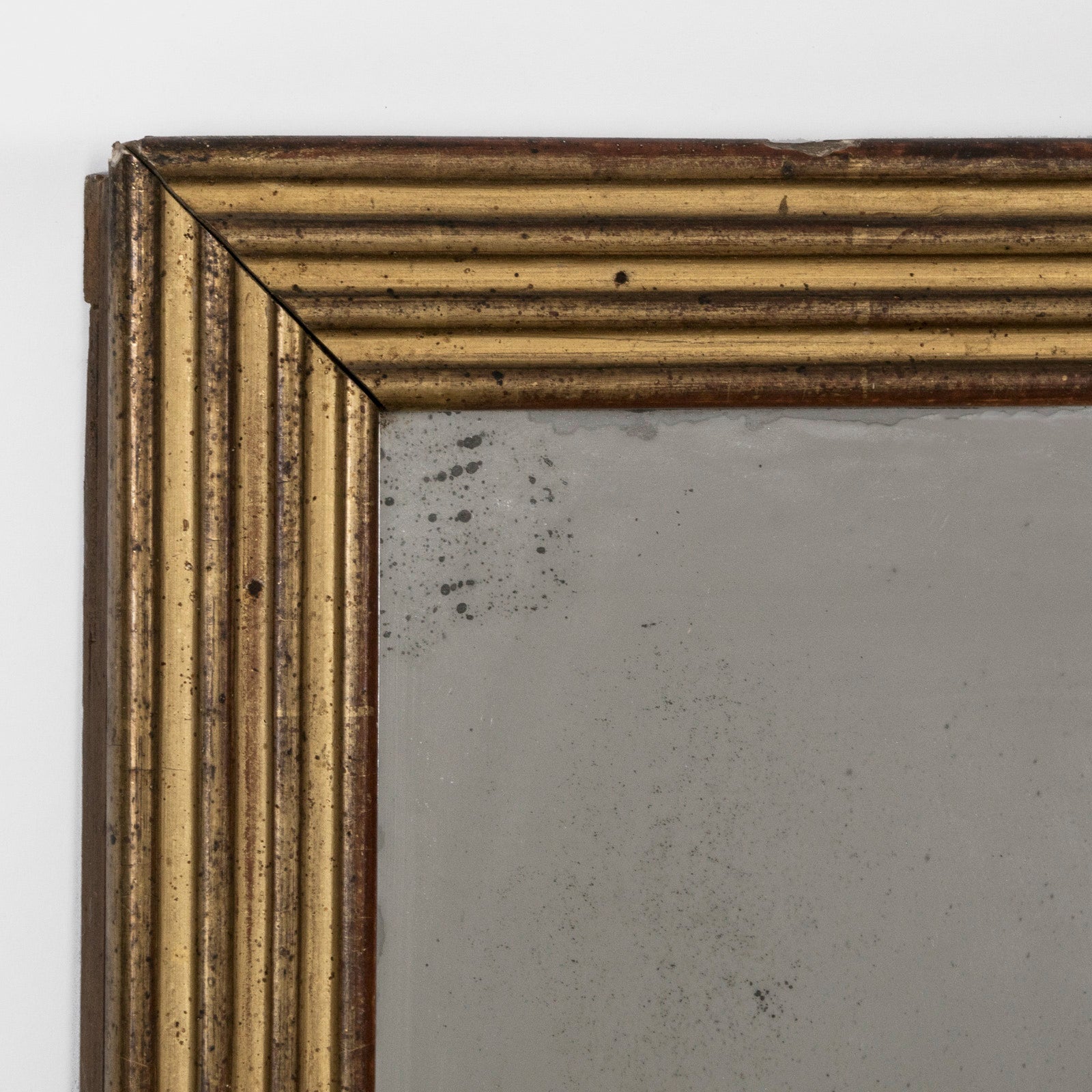 French 19th C Rectangular Mirror with Striped Frame